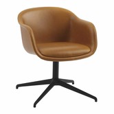 Muuto  Fiber Conference Armchair cognac Refine leather, swivel base