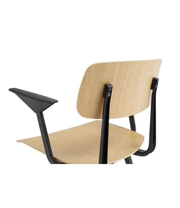 Hay  Hay - Result armchair smoked oak - black leather - black