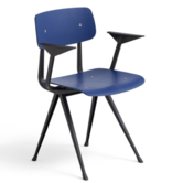 Hay Result Armstoel blauw, zwart basis