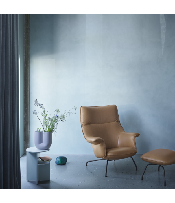 Muuto Doze Lounge Stoel Re-wool 128 grey, chrome