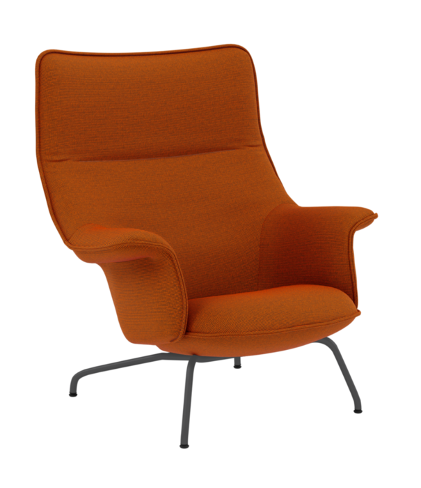 Muuto  Muuto - Doze lounge stoel Re-wool 128 - chrome voet