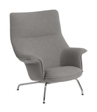 Muuto Doze Lounge Chair Re-wool 128 grey, chrome