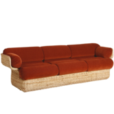 Gubi - Basket 3 Seater Sofa, rattan -  Belsuede Special FR133