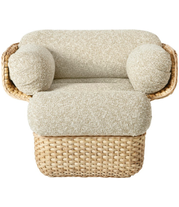 Gubi  Basket Lounge Stoel rotan, Zero 002 green