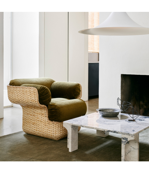 Gubi  Basket Lounge Stoel rotan , Mumble 40 groen