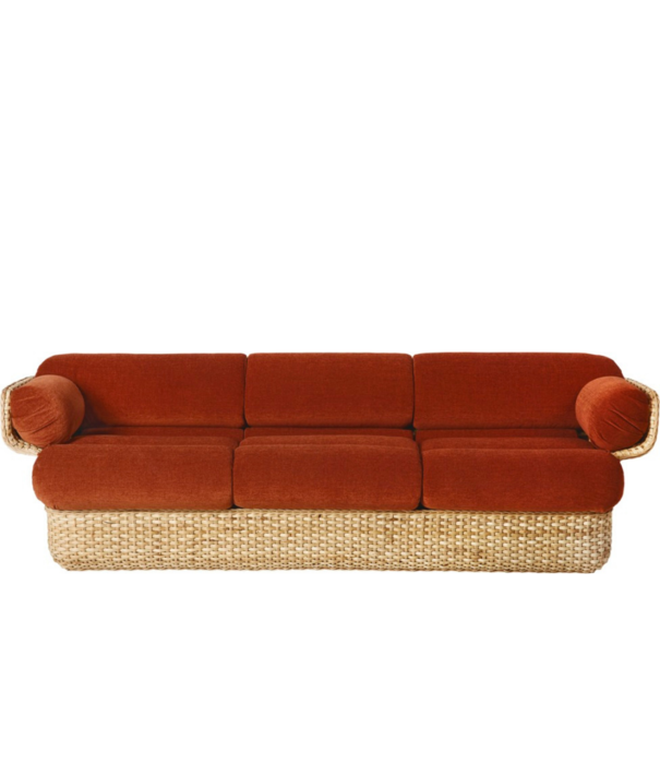 Gubi  Gubi - Basket 3 Seater Sofa, rattan -  Belsuede Special FR133