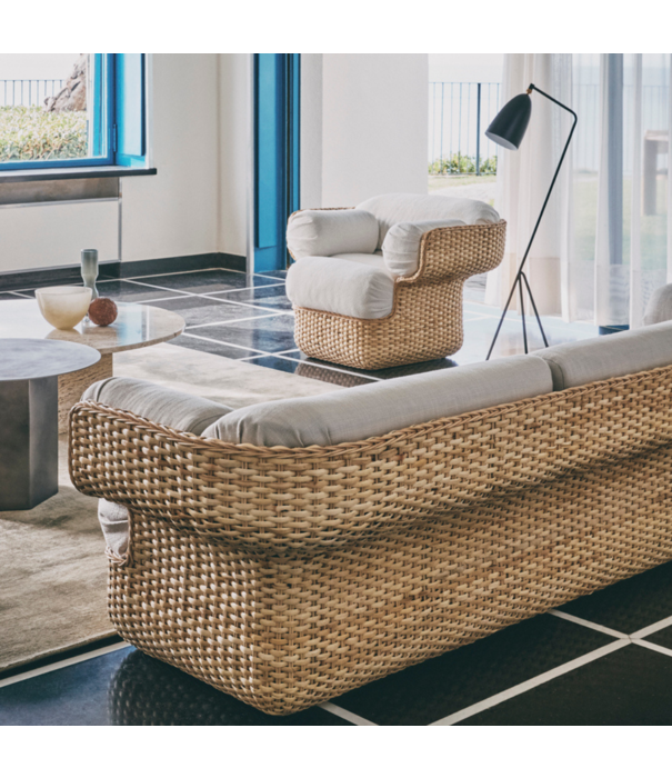 Gubi  Basket 3 zits-Bank rotan, Belsuede Special FR133