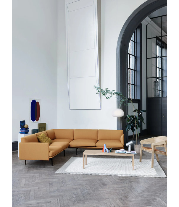 Muuto Outline Hoekbank Refine cognac leer
