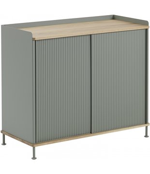 Muuto - Enfold Tall dressoir Eiken - Dusty Green