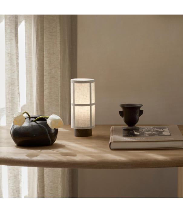 Audo Hashira Portable Lamp, raw linen