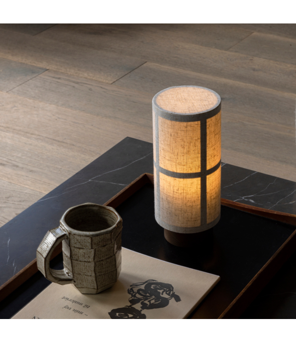 Audo Hashira Portable Lamp, raw linen