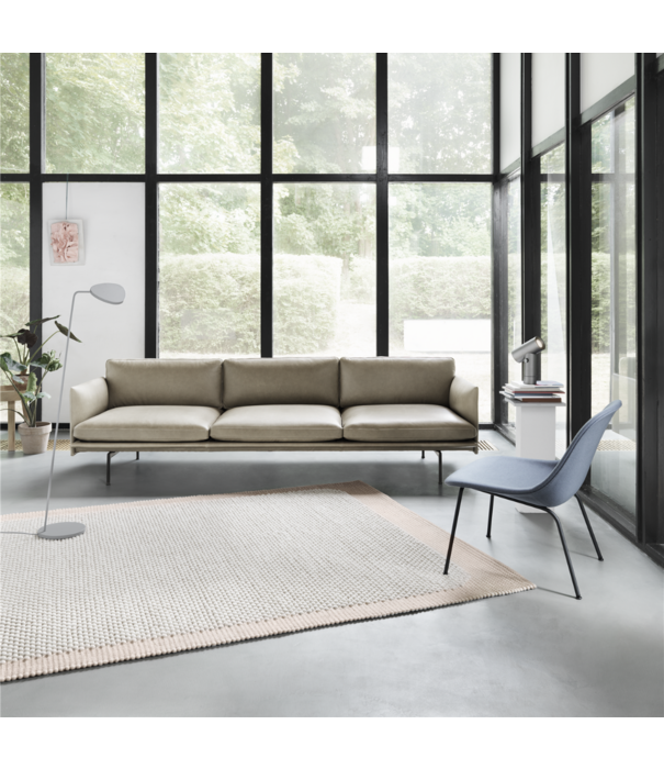 Muuto  Muuto - Outline 3,5 zits-Bank - voet gepolijst aluminium