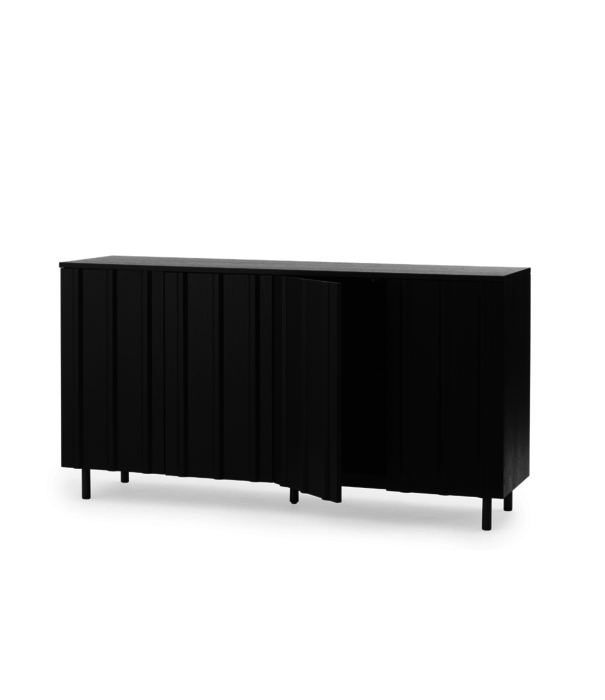 Normann Copenhagen  Normann Copenhagen -Rib dressoir soft zwart eiken L159 cm.