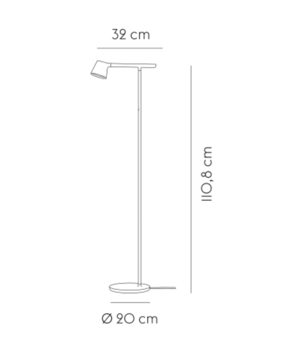 Muuto  Muuto - Tip floor lamp LED grey