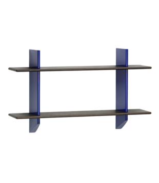 Vitra - Rayonnage Mural wall rack blue - solid dark oak