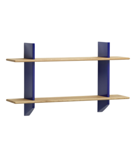 Vitra - Rayonnage Mural wall rack blue - solid oak