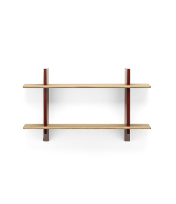 Vitra  Vitra - Rayonnage Mural wall rack Japanese red - solid oak