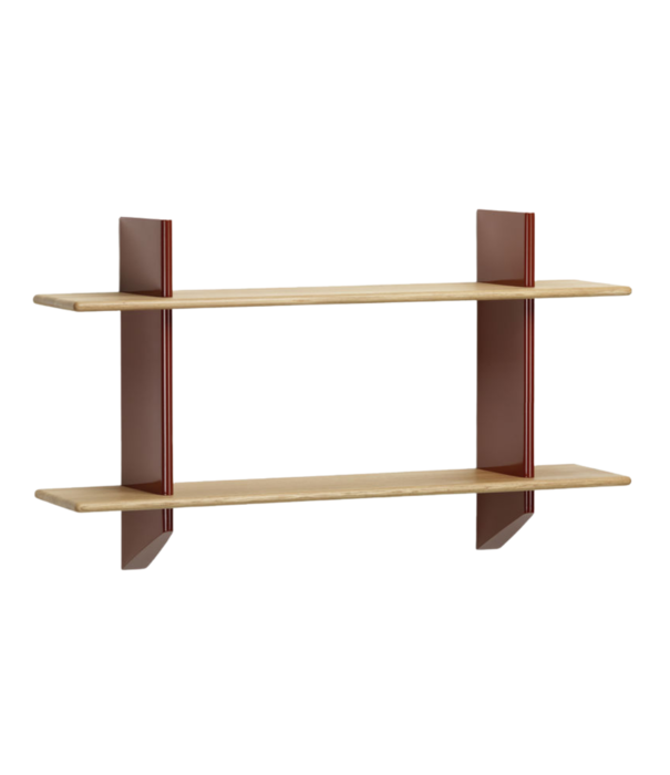 Vitra  Vitra - Rayonnage Mural wall rack Japanese red - solid oak