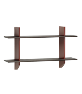 Vitra - Rayonnage Mural wall rack Japanese red - solid dark oak