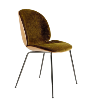 Gubi - Beetle 3D chair oak - Mumble 40 - conic base black-chrome