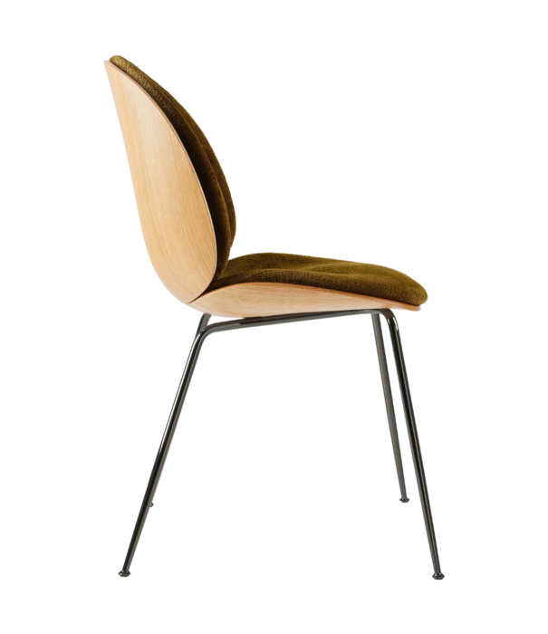 Gubi  Gubi - Beetle 3D chair oak - Mumble 40 - black chrome base