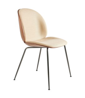 Gubi - Beetle 3D chair walnut  - Flair 134 - conic base black-chrome