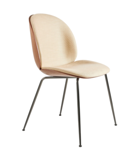 Gubi - Beetle Dining Chair walnut  / Flair 134, conic base black-chrome