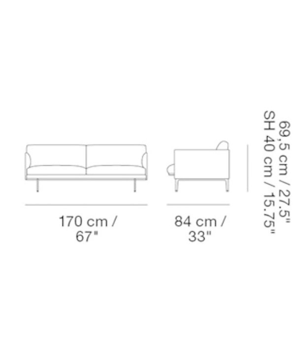 Muuto  Muuto - Outline Studio 2-seater Sofa -fabric Divina 984