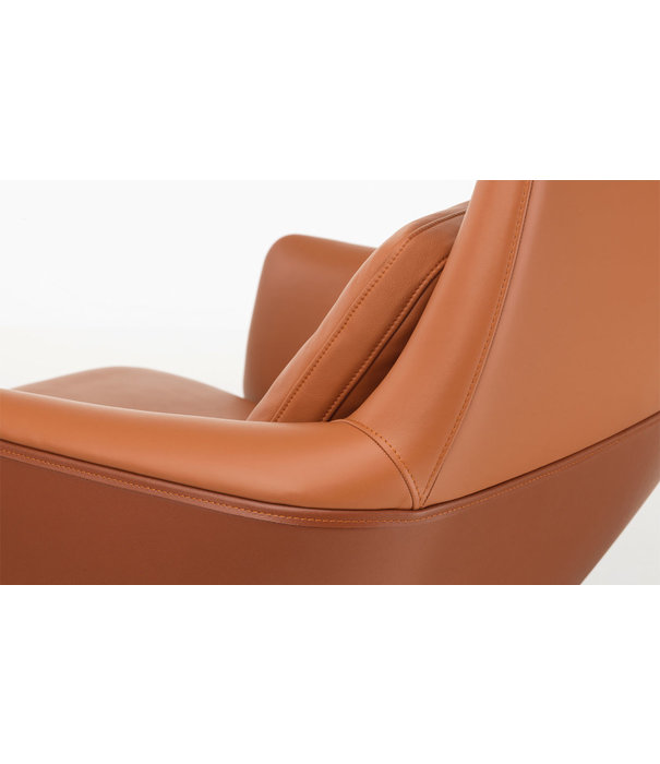 Vitra  Vitra Grand Relax lounge stoel premium leer,  cognac/ dark cognac