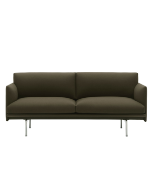 Muuto Outline Studio 2-seater Sofa Divina 967, base aluminium