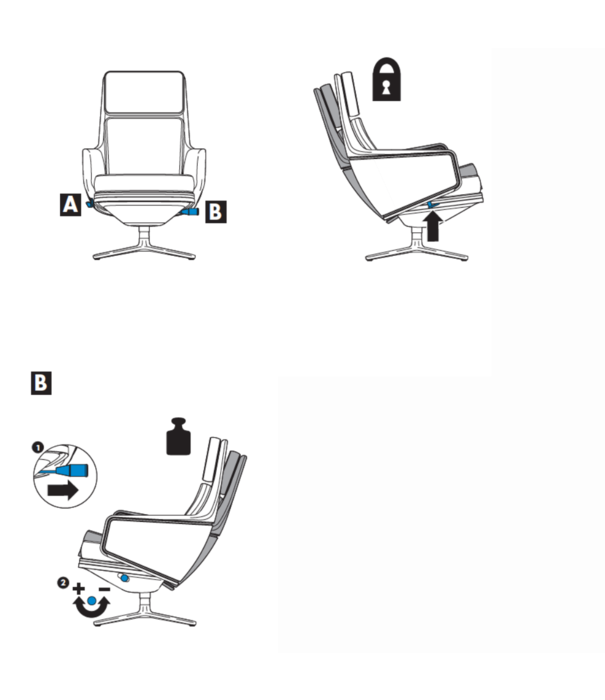 Vitra  Vitra Grand Relax lounge stoel premium leer,  cognac/ dark cognac