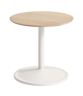 Soft Side Table solid oak, off white Ø41 / H40