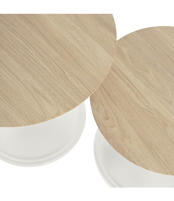 Muuto  Muuto - Soft Side Table solid oak, off white Ø41 / H40