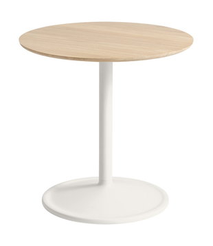 Soft Side Table solid oak, off white Ø41 / H48