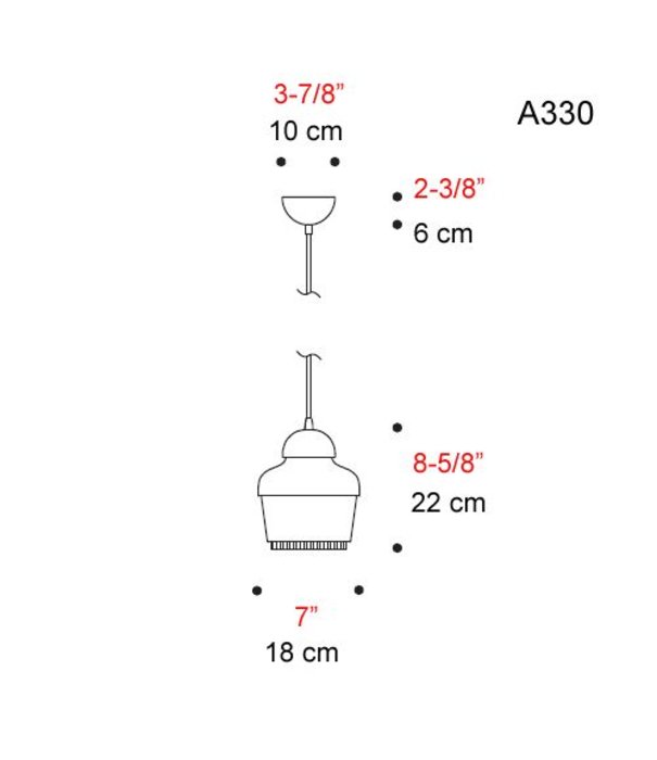 Artek  A330S Hanglamp messing  "Golden Bell"
