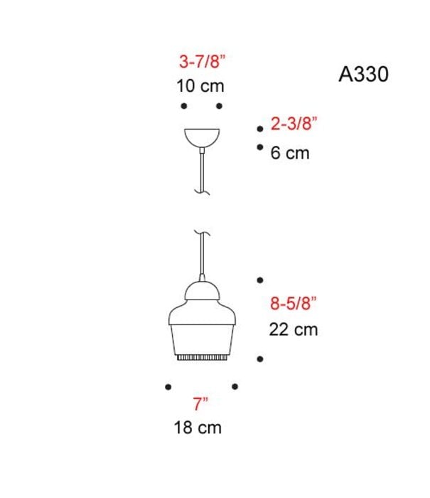 Artek  A330S Pendant brass "Golden Bell"