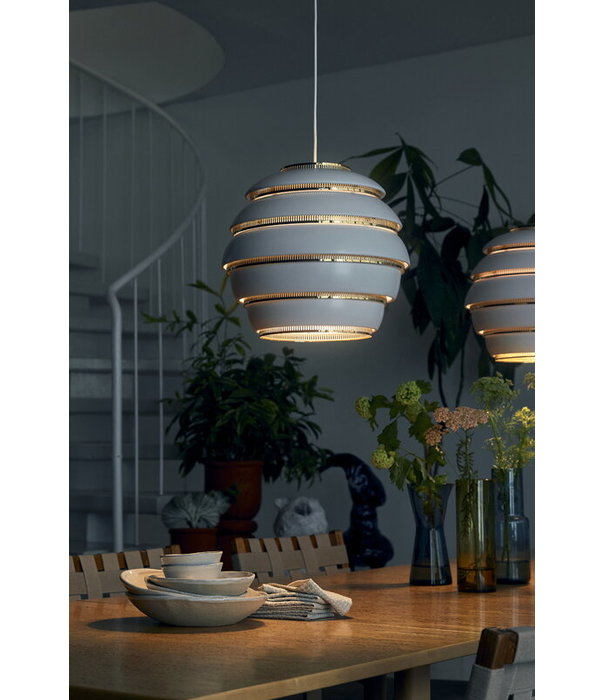 Artek  A331 Pendant Lamp white, brass " Beehive"