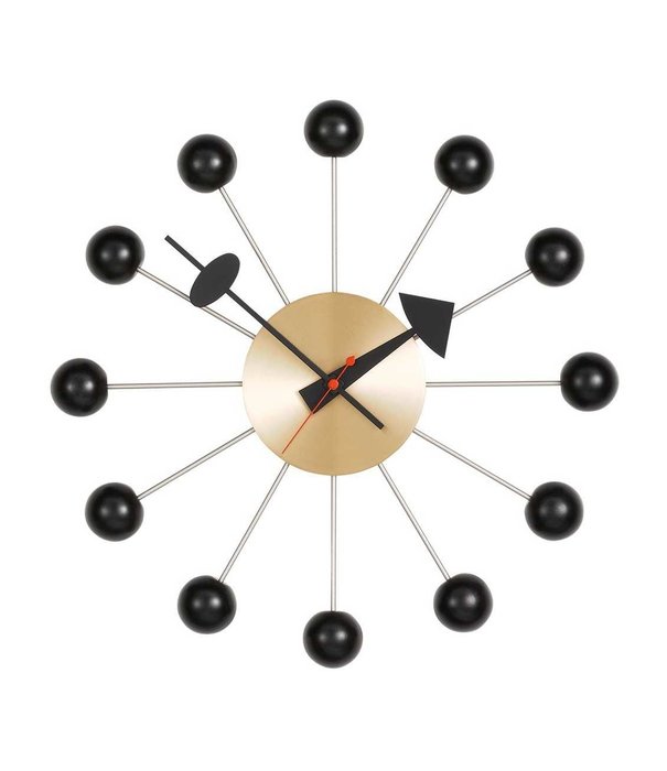Vitra  Vitra - Ball Clock Zwart / Messing