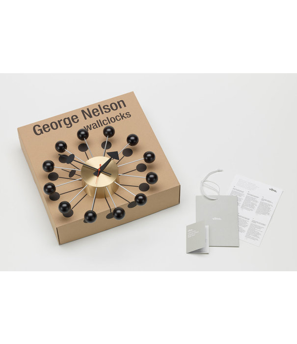 Vitra  Vitra - Ball Clock Zwart / Messing