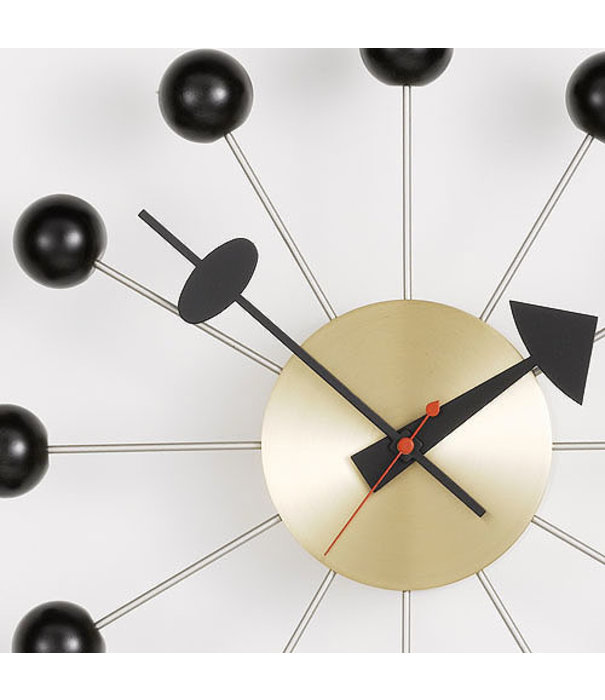 Vitra  Vitra - Ball Clock Zwart / Messing