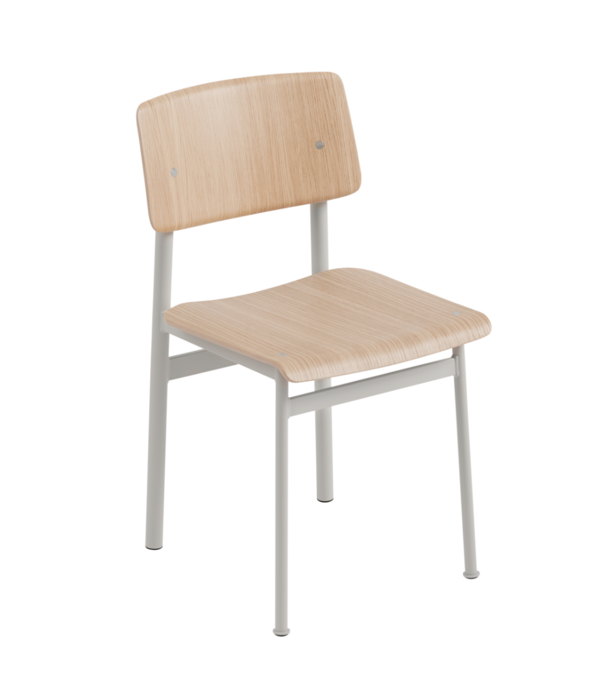 Muuto  Muuto - Loft stoel donkerbruin, zitting Steelcut 265, tube grijs