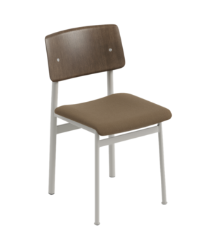 Muuto - Loft chair dark brown, seat Steelcut 265, tube grey