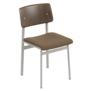 Muuto - Loft chair dark brown, seat Steelcut 265, tube grey