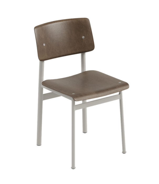 Muuto  Muuto - Loft stoel donkerbruin, zitting Steelcut 265, tube grijs