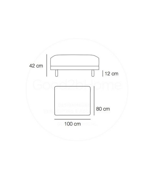 Muuto  Muuto Rest Poef  Fiord 961 groen, eiken voet
