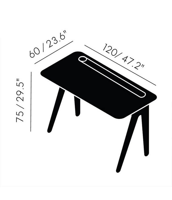 Tom Dixon  Tom Dixon - Slab Desk bureau naturel eiken L120 cm.