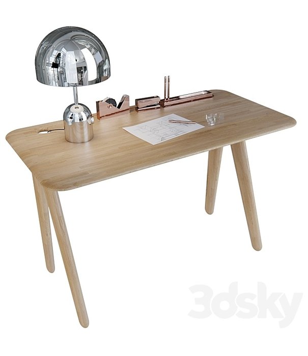 Tom Dixon  Tom Dixon - Slab Desk bureau naturel eiken L120 cm.