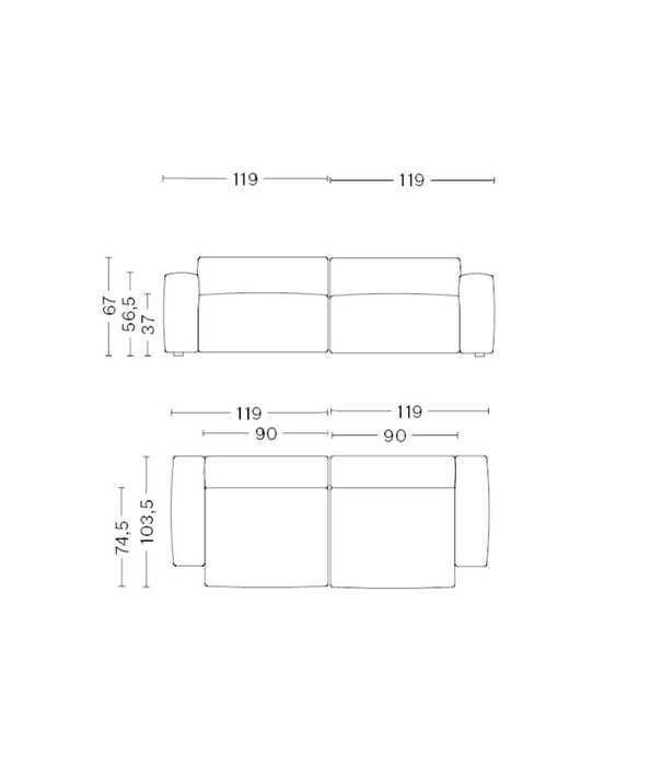 Hay  Hay Mags - Mags Soft Low 2,5 seater, Hallingdal 166