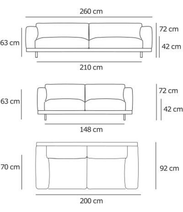 Muuto  Muuto - Rest 3-seater Sofa Fiord 961 green