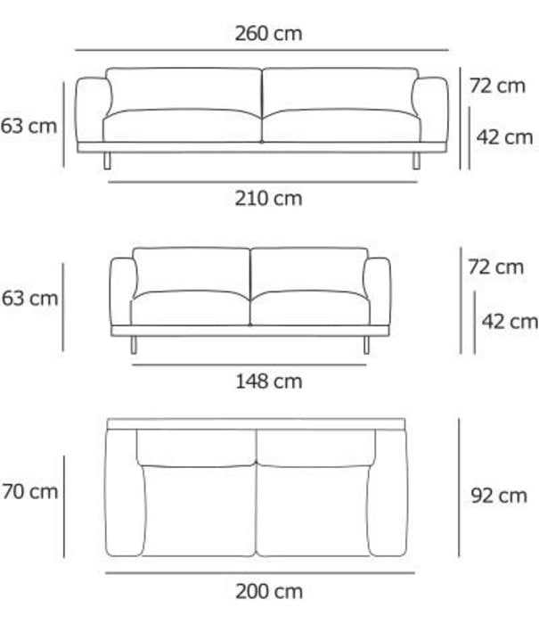 Muuto  Muuto - Rest 3 seater sofa  fiord vancouver 13 dark grey